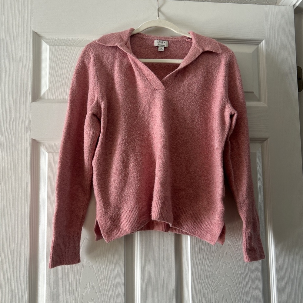 J. Crew Pink V-Neck Sweater